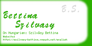 bettina szilvasy business card
